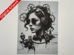 Steampunk girl - hueforge