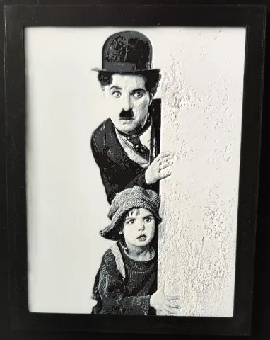 Impression 3D de Charlie Chaplin dans le film The kid (1921) - hueforge