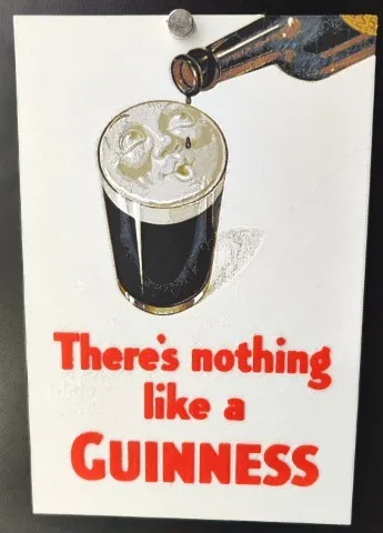 Impression 3D d'un poster publicitaire vintage Guinness - There's nothing Like A Guinness par Gilroy (1941) - Hueforge