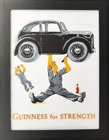 3d print of a vintage Guinness advertising poster - Guinness for strength by Gilroy - Hueforge