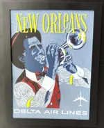 Vintage delta airlines poster New Orleans Hueforge